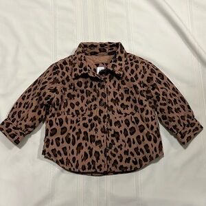 Baby Gap adorable corduroy leopard shacket jacket Sz 12-18m like new condition